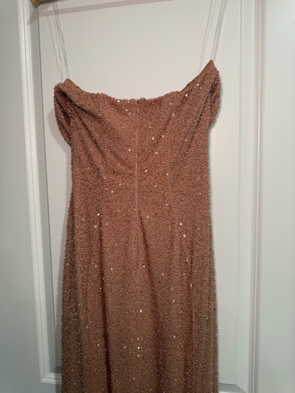 Oh Polly Rose Gold Sequin Cowl Neck Maxi Dress- Never Worn - Picture 5 of 6